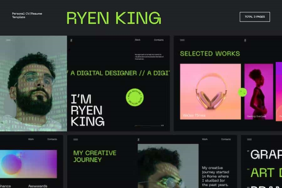 RYEN KING – PERSONAL CV RESUME HTML TEMPLATE